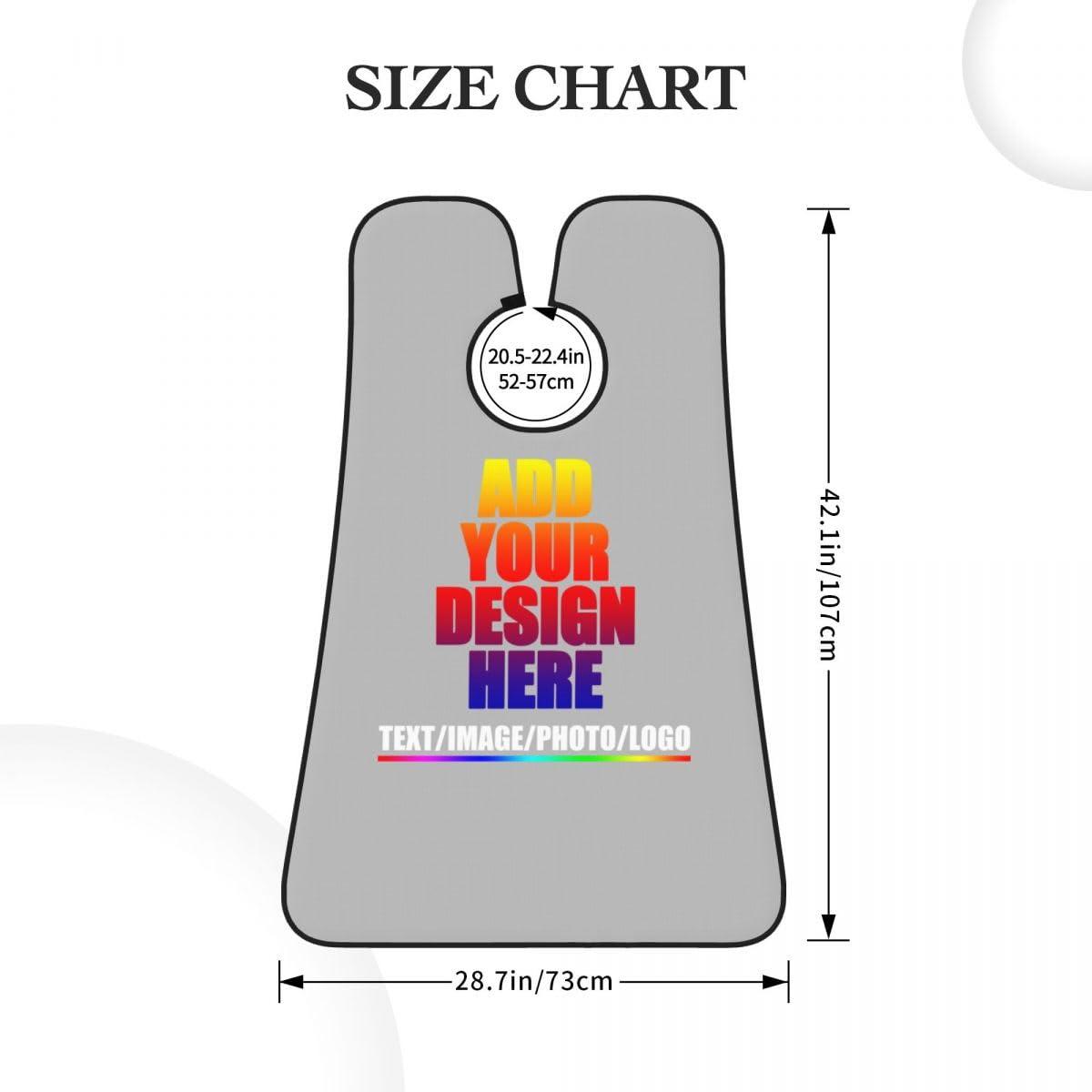 Cbvxjkl Personalized Custom Beard Bib Apron Design Your Photo Text Logo Beard Hair Catcher Non-Stick Beard Shave Capes for Trimming Shaving Grey