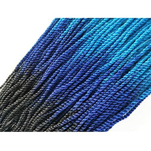 BBIDSW 1PC Dip Dye Blue Red Green Micro Senegalese Twist Braiding Hair Extensions Synthetic Crochet Pre-Loop Hair T1B/Green 18inches