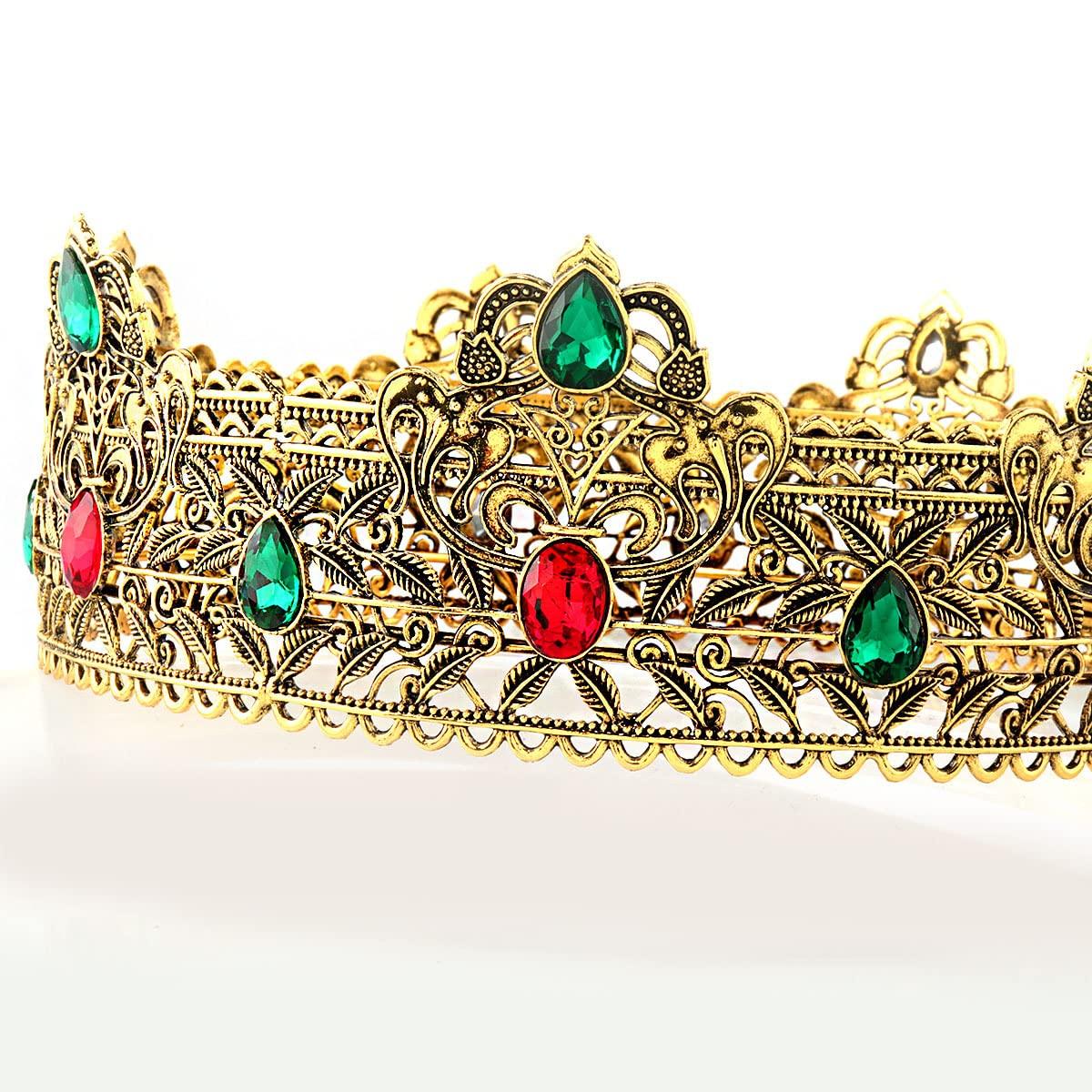 YADIRF YADIRF Men\'s Crowns Metal Adult Men Birthday Prom Homecoming Party Crown King Crown For Festival Wedding Baby Shower (Dark Gold)