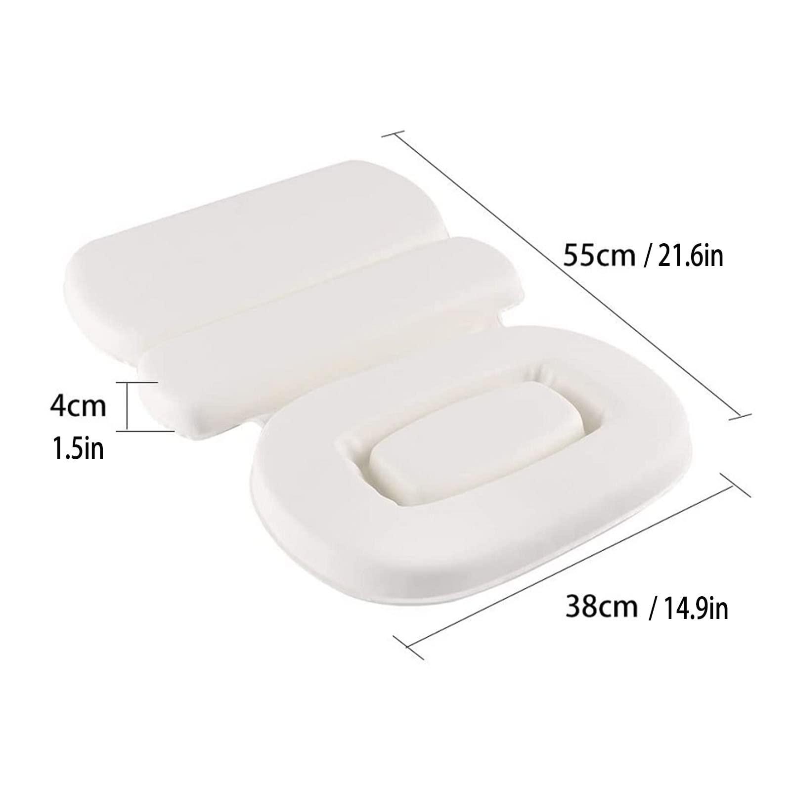 AttreX AttreX Bath Pillow, 3 Panel Ergonomic, for Bath Neck and Back Support with Non-Slip Suction Cup Spa Bath Mat Pillow