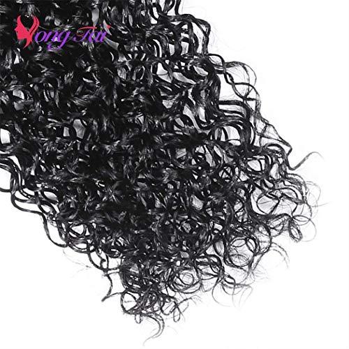 Yuyongtai Brazilian Kinky Curly Human Hair Bundles - 14 16 18 20 Inch Virgin Curly Weave Hair Bundles 100% Unprocessed Kinky Curly Hair Extensiions 1B Color for Black Women