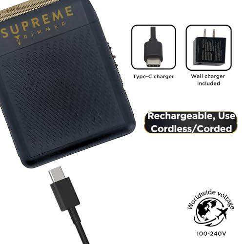 Supreme Trimmer Supreme Trimmer Solo Mens Single Foil Shaver STF101 (150 Min Runtime) Cordless Powerful USB-C Mini Size Travel Razor for Barbers, & Home use| Black