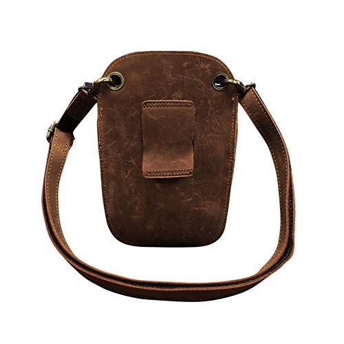 boshiho Scissors Pouch Cowhide Leather Salon Barber Hairdressing Scissors Holster Hair Stylist Tools Bag Comb Shear Holster Waist Shoulder Belt (Brown)