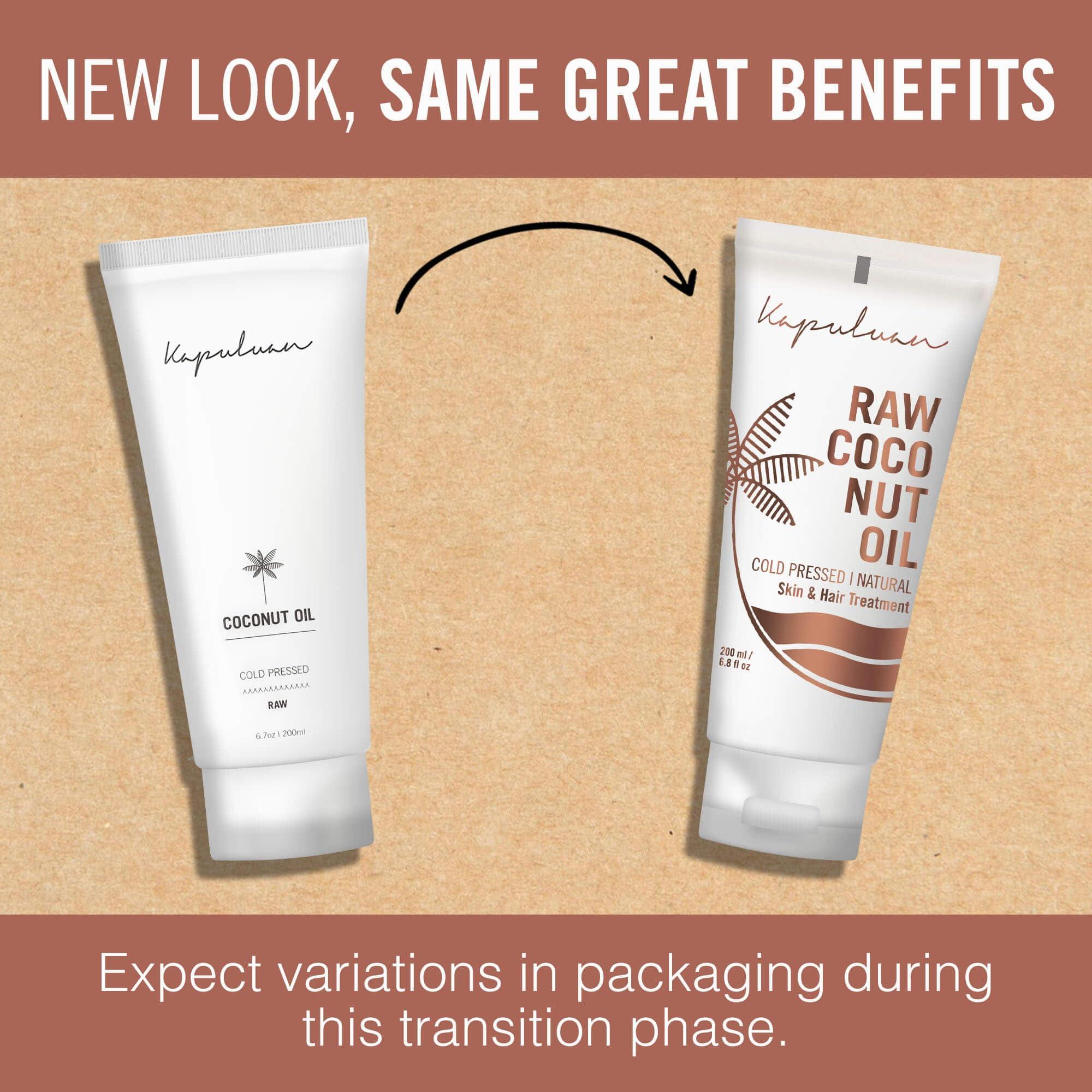 Kapuluan Raw Coconut Oil for Skin, Hair  Raw Extra Virgin Coconut Oil - Pure Unrefined Cold Pressed Oil with MCTs for Body Care, Hair Growth, Aceite de Coco Natural, Baby, Dogs, Pets 200ml