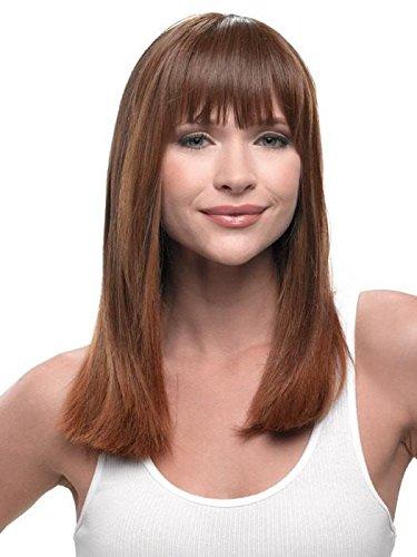 Hairdo & Maxwigs Clip in Bangs 5\" Long Front Color R29S+ Glazed Strawberry - Hairdo Extensions 9.5\" Face Framing Sides Tru2Life 100% Heat Friendly Synthetic Hairpiece Flequillo Postizo con Pinzas Maxwigs Booklet