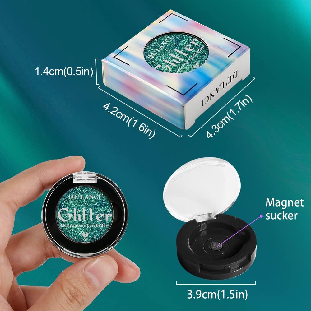 Afflano Afflano Multichrome Green Red Eyeshadow 2Pcs., Highly Pigmented Multichrome Eyeshadow Palette, Color Changing Forest Green Glitter Eyeshadow, Dark Red Makeup Eye Shadow, Multi-Dimensional Eyes Look