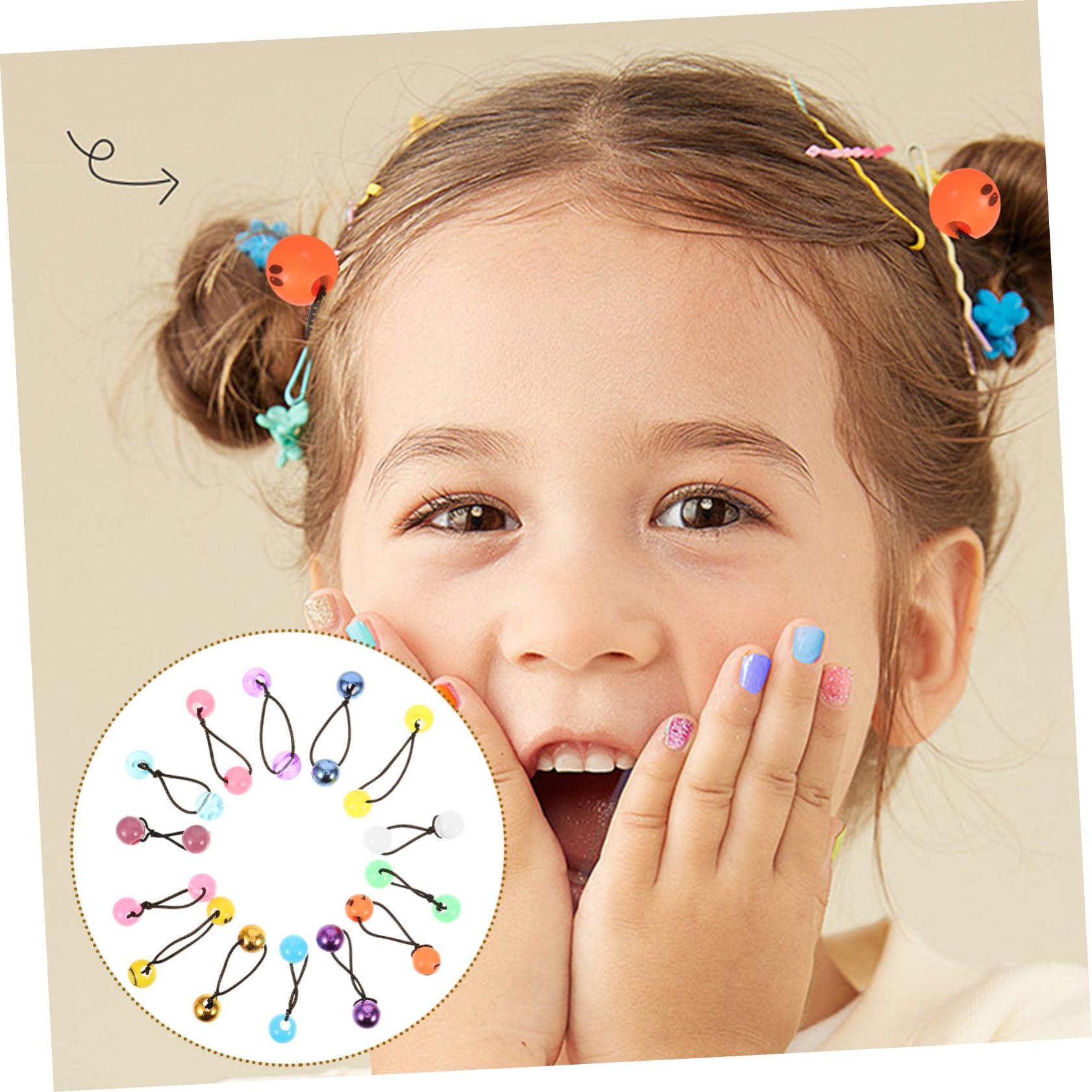 Gogogmee Gogogmee 24 Pcs Hair Ties Bracelets Plastic Hair Ties Colorful Hair Ties with Balls Stretchy Hair Ties