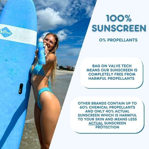 Florida Salt Scrubs Florida Glow SPF 50 Sunscreen Spray - Hawaii 104 Reef Act & Florida Keys Compliant, Broad Spectrum, Water Resistant Sport Sun screen - Child Friendly PABA-Free & Oxybenzone Free (5.5 Fl Oz 1-Pack)