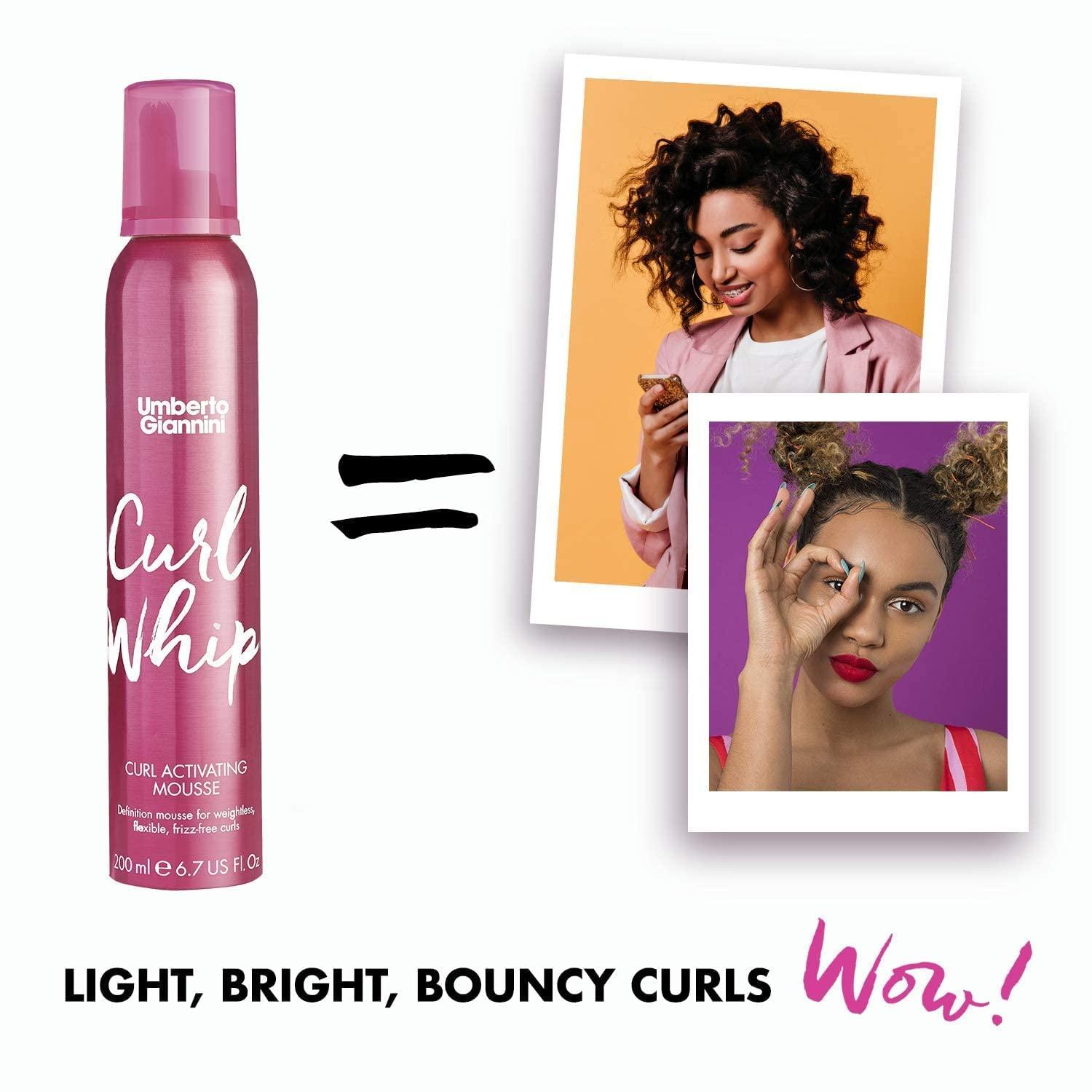 Umberto Giannini Umberto Giannini Curl Whip Curl Activating Mousse - Curl Defining and Frizz Ease Curl Styling Mousse for 2a-4c Curly, Wavy & Coily Hair - Vegan & Cruelty-Free