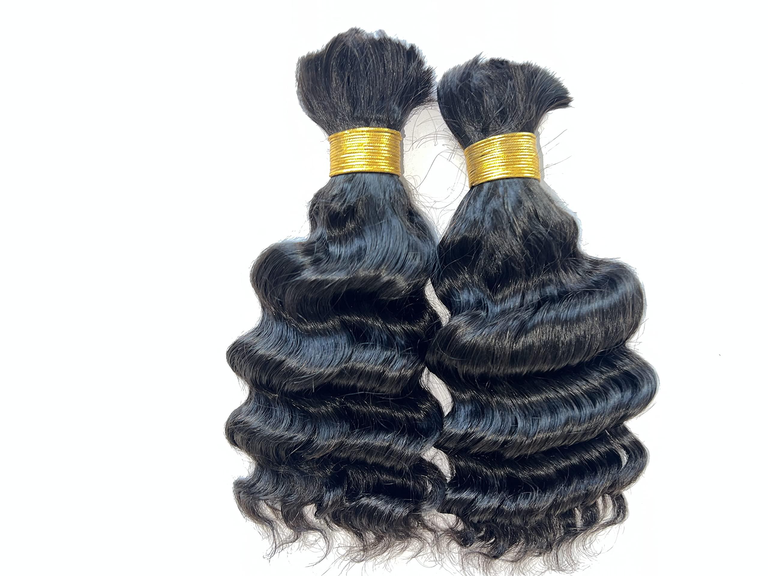 Limited Beauty Bulk Human Hair for Braiding Deep Loose Wave 100% Unprocessed Brazilian Bulk hair HUMAN HAIR Micro Braiding No Weft Human Hair Deep Wave 100g/Bundle 10inch