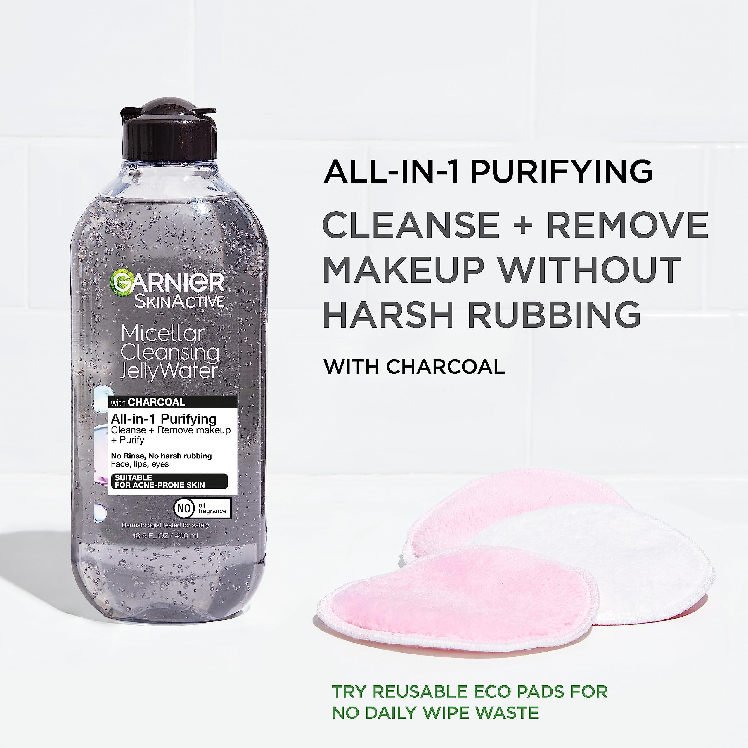 Garnier Garnier Skinactive Micellar Cleansing Jelly Water with Charcoal Purifying All in One Water, 2 Pack