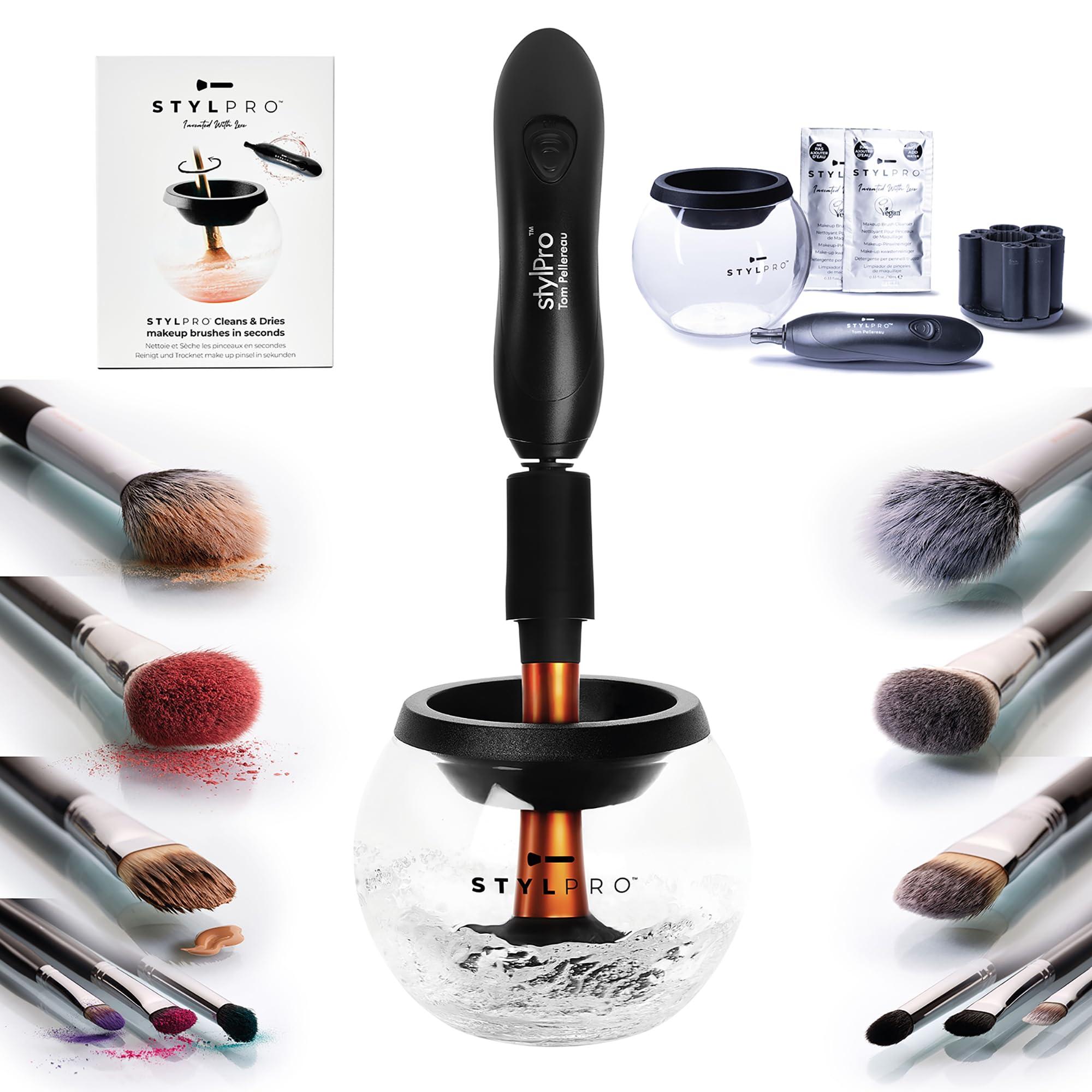 stylPro STYLPRO Electric Make-up Brush Cleaner & Dryer - Cleans and dries thoroughly in 30 seconds with gentle centrifugal technology. Suitable for all brush sizes, incl. vegan cleaner.