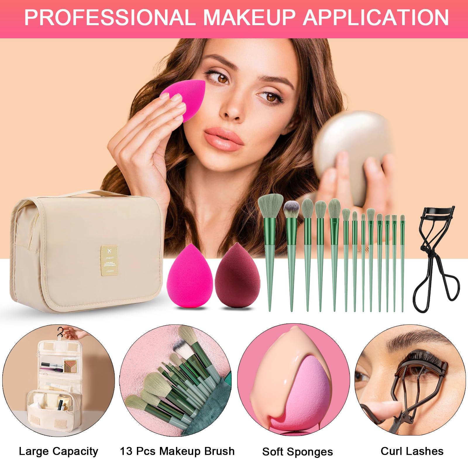 SHELAKIN All in One Makeup Kit for Women Full Kit, Professional Travel Makeup Kit for Women & Teens, Foundation Eyeshadow Lipstick Brow Pencil Eyeliner Contour Powder, Complete Make Up Gift Set for Beginners