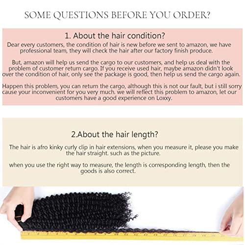 Loxxy Loxxy Afro Kinky Curly Clip In Hair Extensions Natural Black Hair Clip Ins Virgin 3C 4A Clip In Hair Extensions For African Black Women 8A Grade Kinkys Curly Human Hair Clip Ins 10 Inch