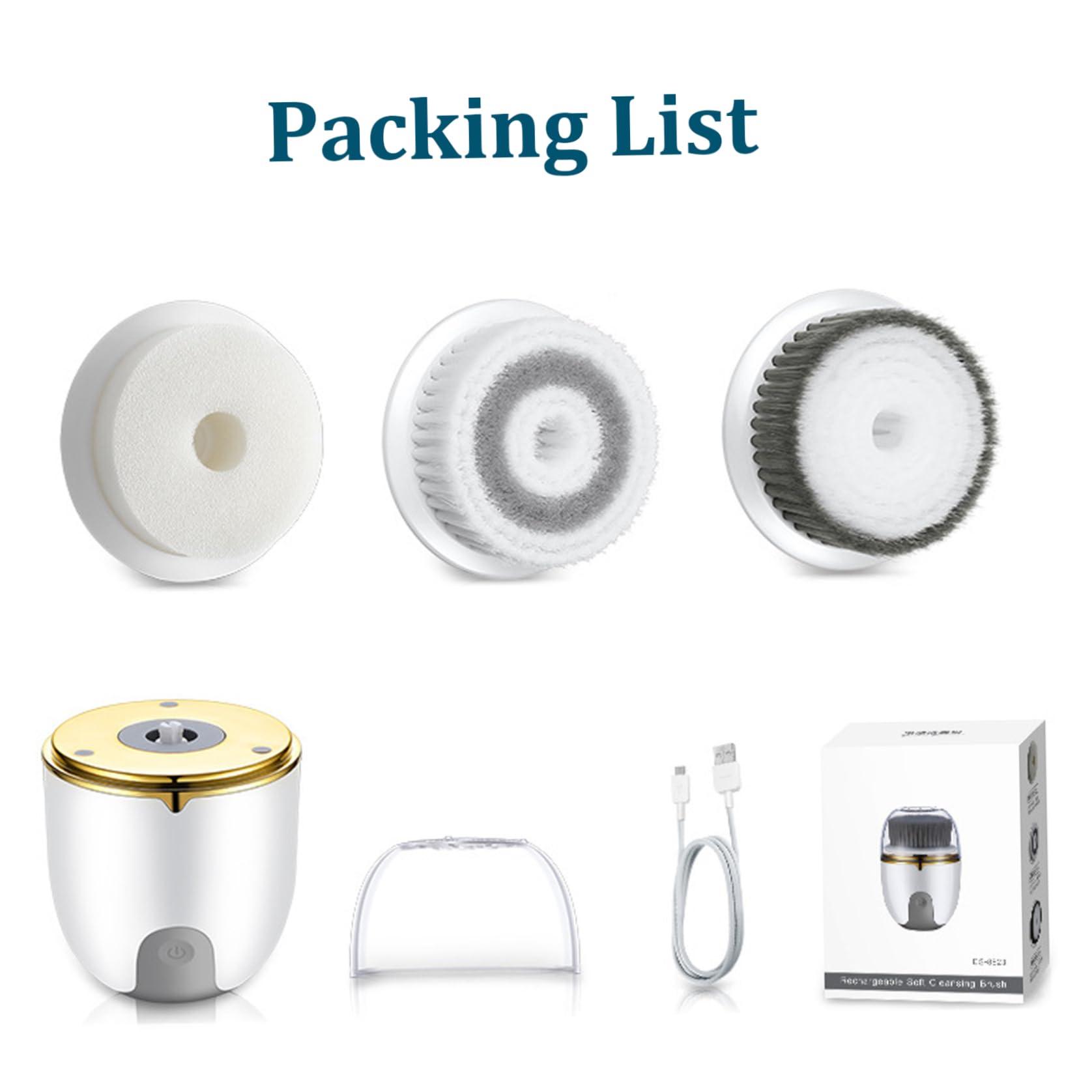 Veesper Facial Cleansing Brush 2 Modes Waterproof Electric Face Scrubber, USB Rechargeable Exfoliating Face Brush Cleanser with 3 Heads,Beauty Appliances for Exfoliating,Cleansing,Massaging Beauty Appliances