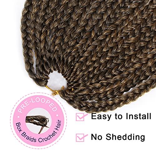 Union Beauty Unionbeauty 8 Packs Ombre Knotless Box Braids Crochet Hair 30 Inch Medium Box Braid Hair For Black Woman Pre-Looped Crotchet Box Braids Heat Resistant Fiber Hair Soft Braids 18Strands/Pack T27#