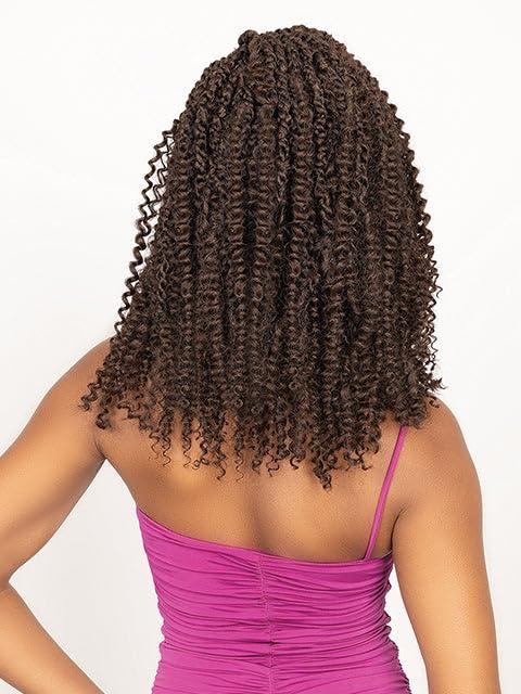 Janet Collection JANET COLLECTION Nala Tress Premium Handmade Synthetic Hair Bundles 3X BOHO CHIC BOMB TWIST 14\"Crochet Braid BOB STYLE (1 PACK, 1B)