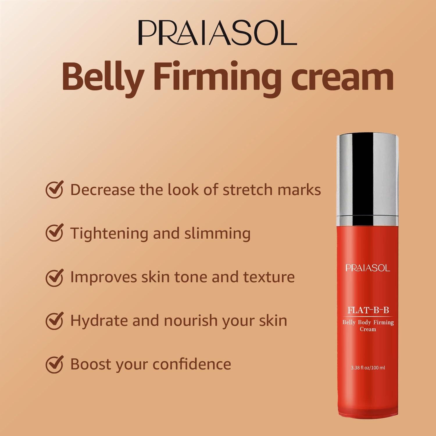 Praiasol Praiasol Moisturizing Belly Firming Cream: Firming Cream for Loose Skin - Skin Tightening Cream for Stomach, Arms, Belly, Thighs and Butt 100 ml