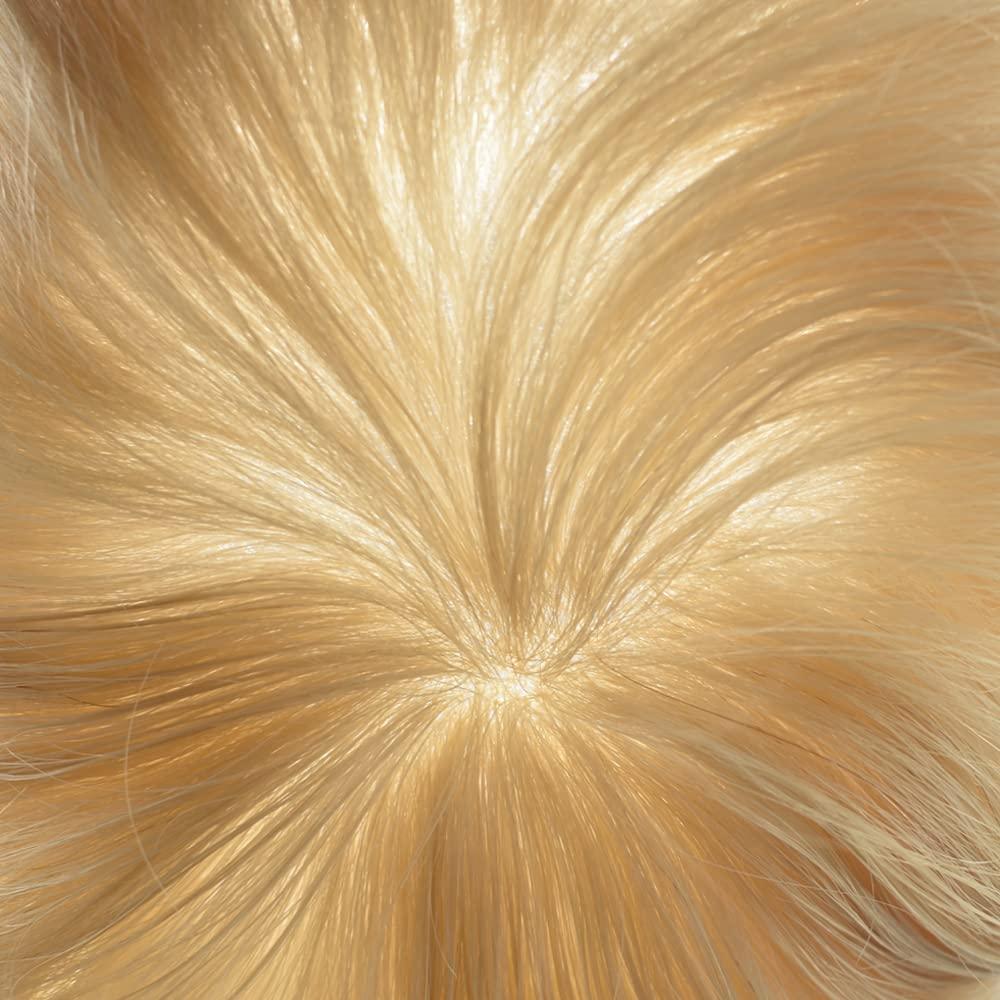 Generic Lace Hair Replacement System For Mens Toupee Hair Pieces Man Hair Systems Mens Toupee 100% Real Human Hair Protesis Capilar Para Hombre 7X9#22R Light Blonde 120% Density