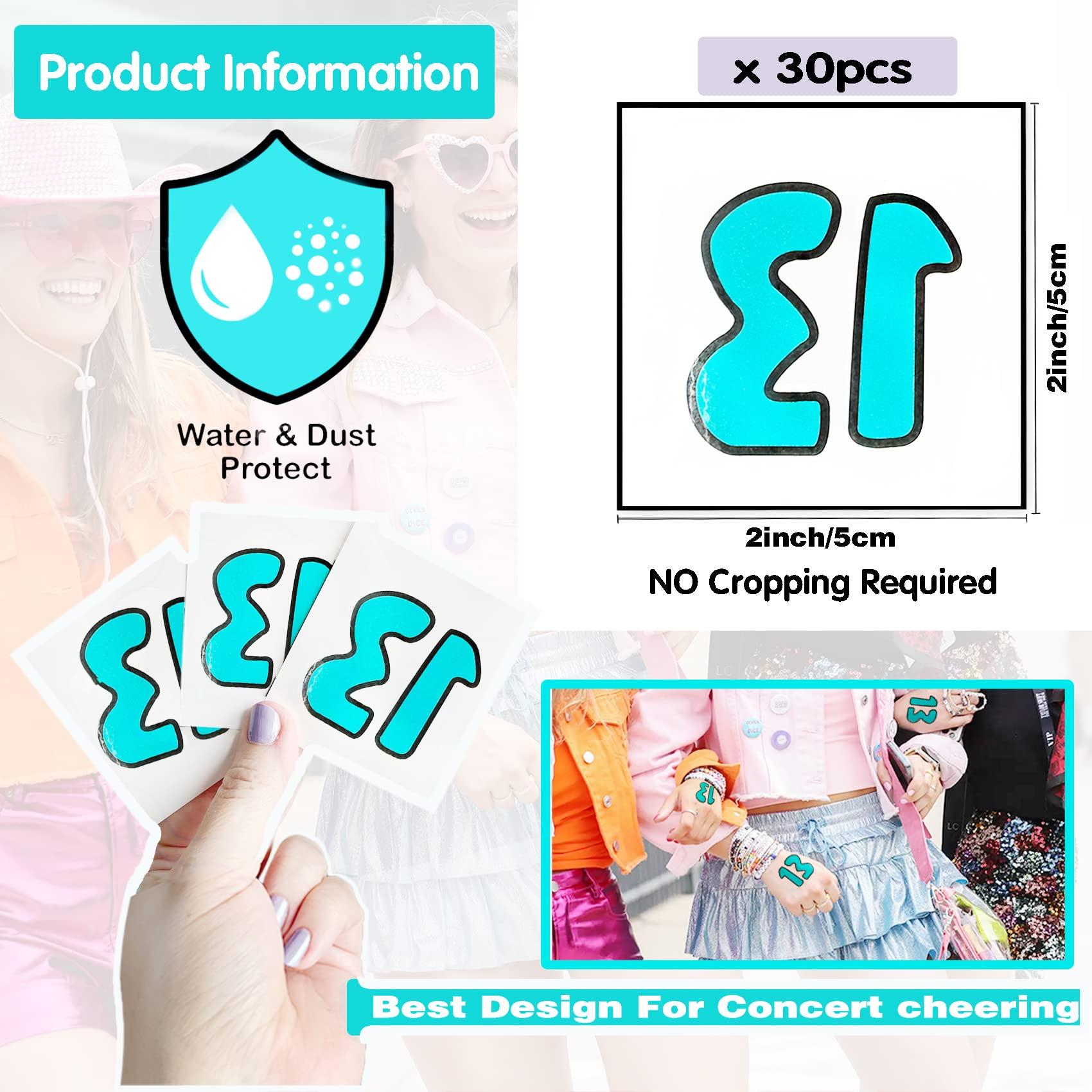 Tuoshei 20 pcs Glow in the Dark 13 Temporary Tattoos Stickers 13 Hand Tattoo Concert Rave Accessories