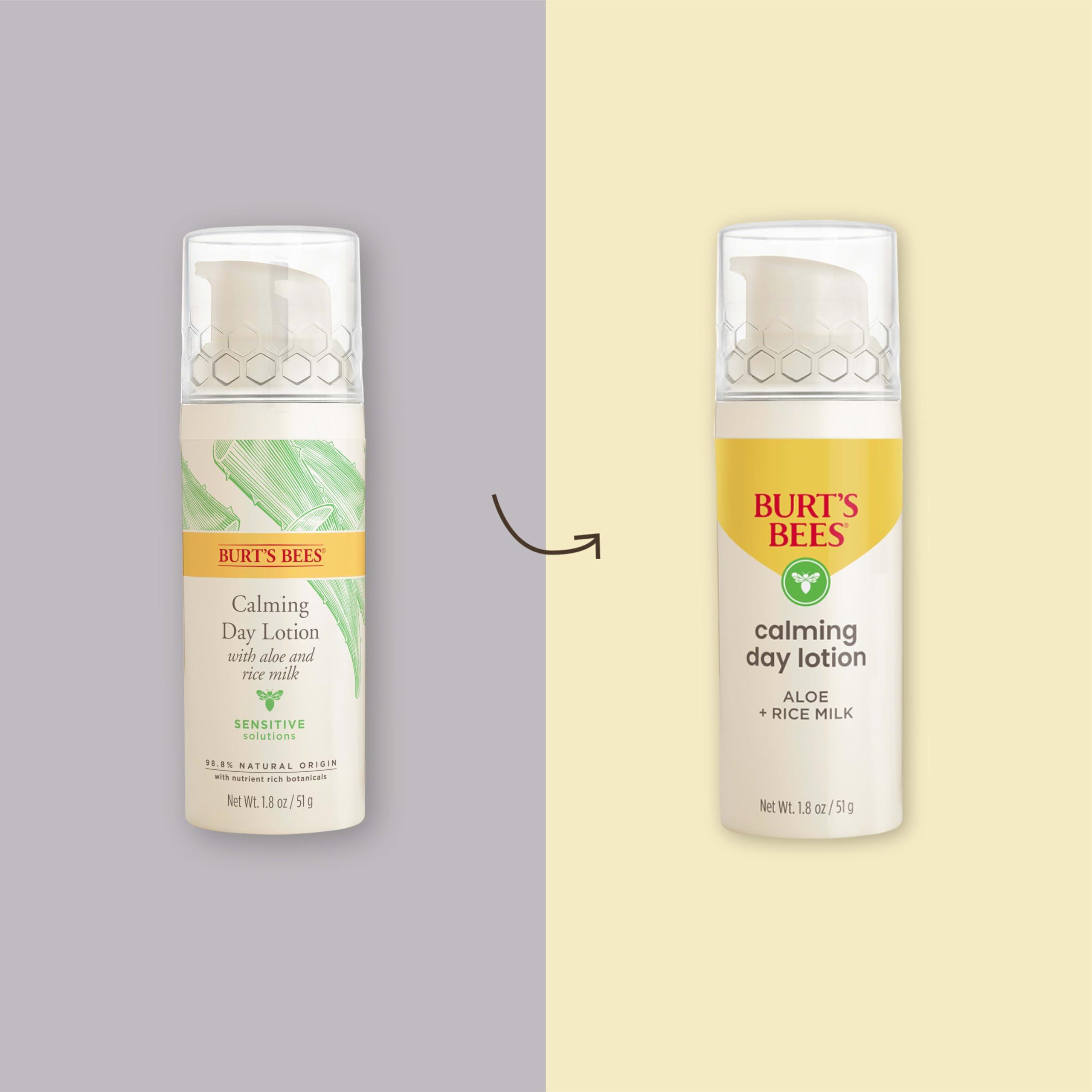 Burt's Bees Burt's Bees Calming Day Face Lotion With Aloe and Rice Milk, Soothing Face Lotion for Sensitive Skin, 98.9 Percent Natural Origin Skin Care, 1.8 oz. Bottle