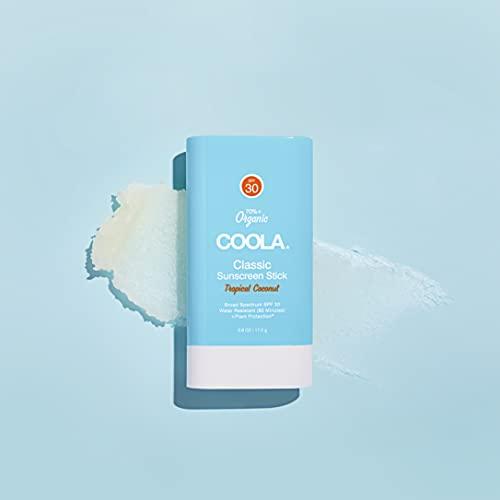 Coola COOLA Organic Face Sunscreen SPF 30 Sunblock Lotion Stick, Dermatologist Tested Skin Care for Daily Protection, Vegan and Gluten Free, Tropical Coconut, 0.15 Oz