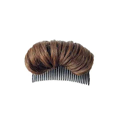 Zerone 1pc Volume Up Hair Base, Hair Accessories Bump It Up Hairstyle Clip Bun Maker for Women, Volume Insert Hair Bump Up Tool for Short Long Hair DIY (Light Brown)