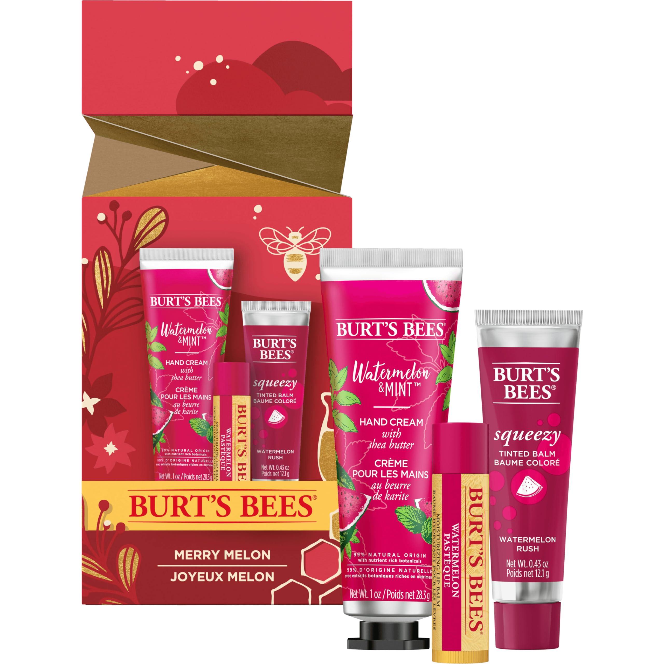 Burt's Bees Burt's Bees, 3 Lip Care Products, Squeezy Trio Tinted Lip Balm Set, Berry Sorbet, Sweet Peach & Watermelon Rush