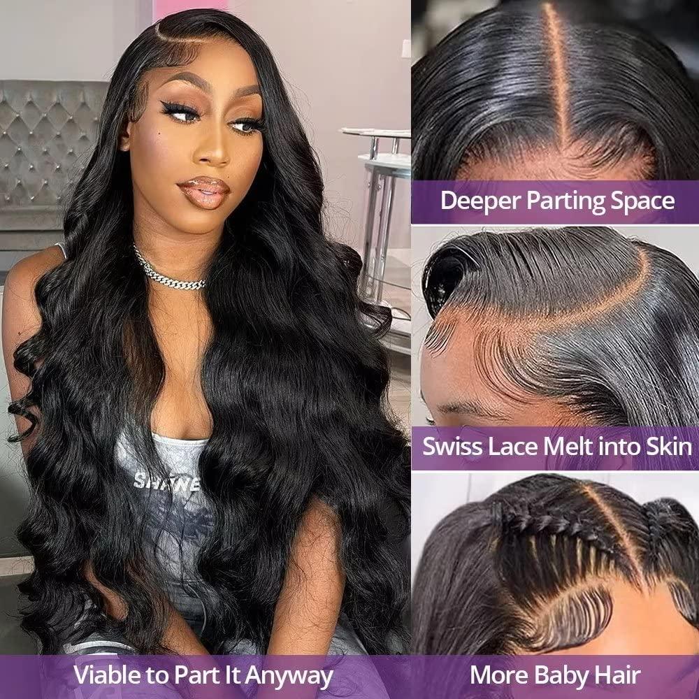 ten chopsticks 360 Lace Frontal Wigs Body Wave 360 Lace Wig Human Hair HD Invisible Transparent Lace Front Human Hair Wig Pre Plucked HD Lace Frontal Wig Brazilian Hair Glueless Wigs For Black Women 18 Inch