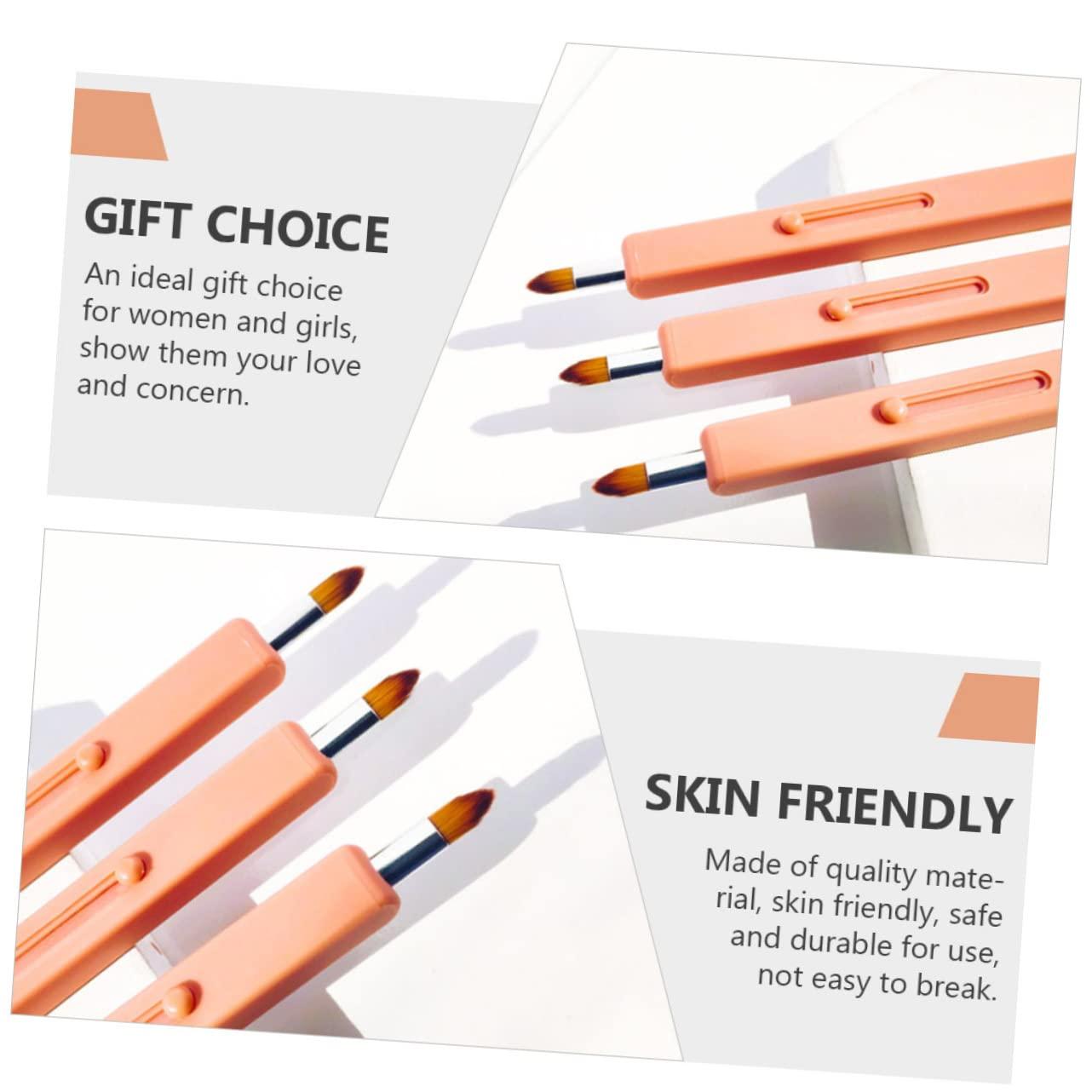 MAGICLULU MAGICLULU 1pc Retractable Lip Brush Lip Gloss Portable Lip Brush Travel Makeup Brushes Lip Applicator Retractable Lipstick Brush Lipstick Gloss Facial Brush Lip Wands Lip Plastic Orange