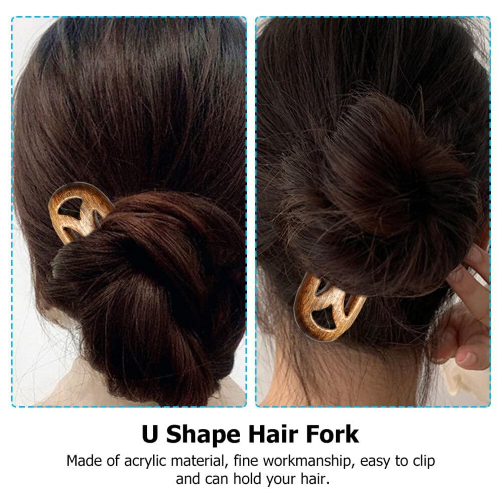 Lurrose Lurrose Hair Chopsticks Hair Forks 3 Prone Hair Pin 3- prong Hair Fork Wooden Hair Stick Wooden Hair Hair for Buns Hair Pin Hair Accessories Wood Hair Fork French Hair Stick Womens Hair Clips