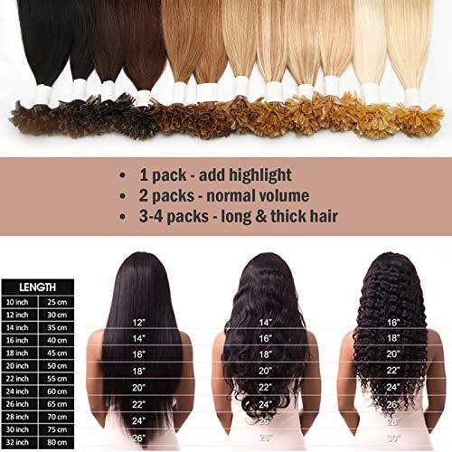 Hairro Hairro U Tip Hair Extensions Pre Bonded Fusion Hair Utip 100% Human Hair Glue Stick U-tip Remy Tipped Hairpiece Nail Tipped Hair Extension 100 Strands 50g 18" #18P613 Ash Blonde Mix Bleach Blonde