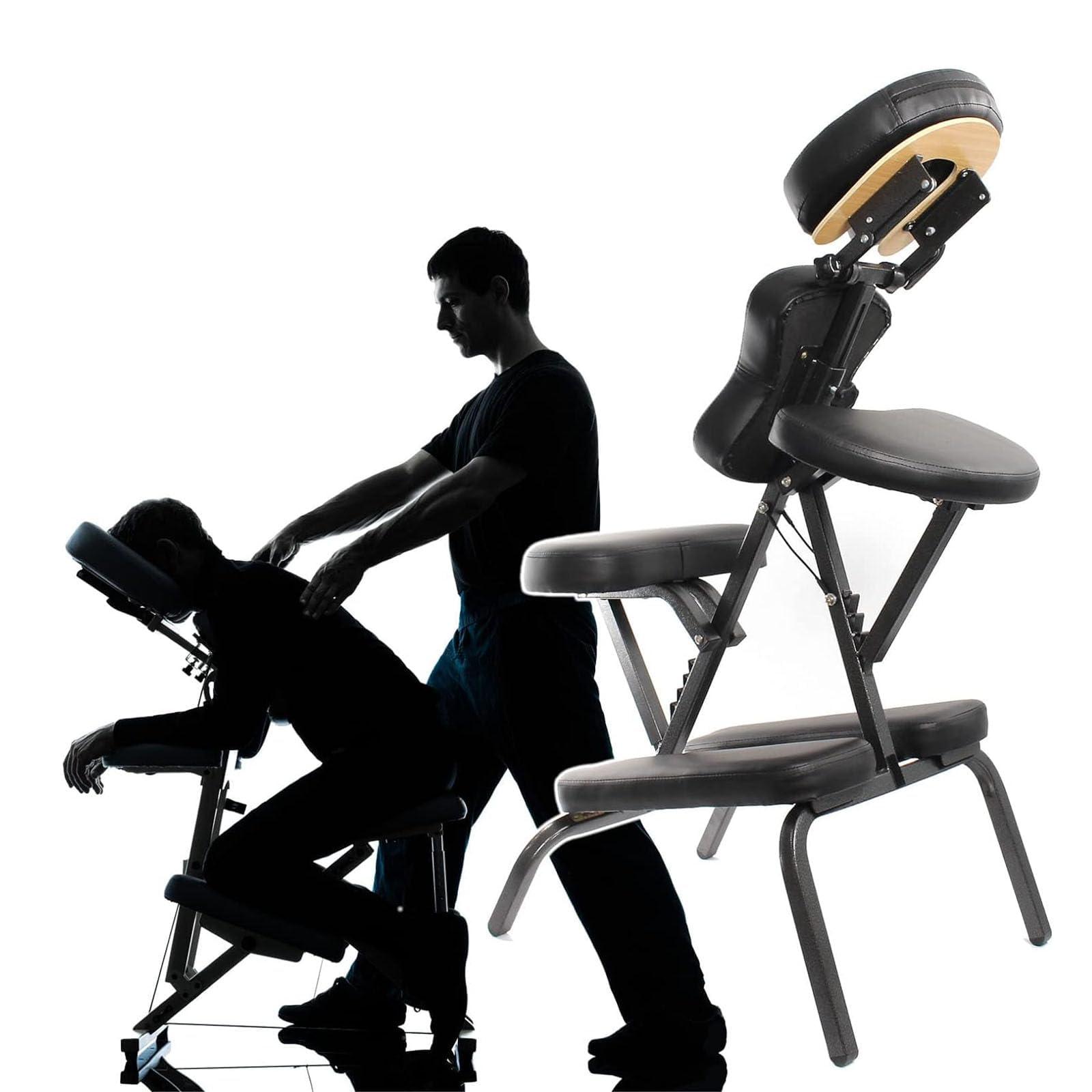 WBRSybUS WBRSybUS Foldable Tattoo Chair, Professional Lightweight Portable Massage Chair, Load Capacity 250lbs, for Tattoo Parlor, Massage Parlor,Brown