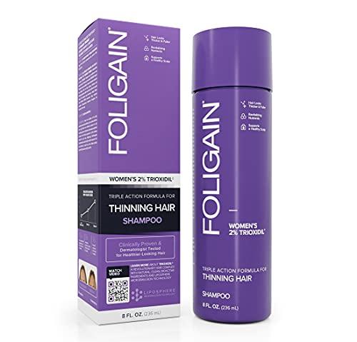 Foligain Foligain Triple Action Shampoo For Thinning Hair, Women’s Volumizing Shampoo with 2% Trioxidil, 8 Fl. Oz. (WRGroup)