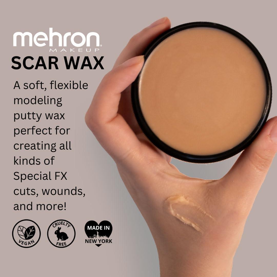 Mehron Mehron Scar Wax Special FX Modeling Putty | Moldable Soft Wax for Special FX | Made in the USA | Scar Wax SFX Makeup for Creating Fake Scars, Fake Wounds, Cosplay & Halloween Effects (40 g) (Light)