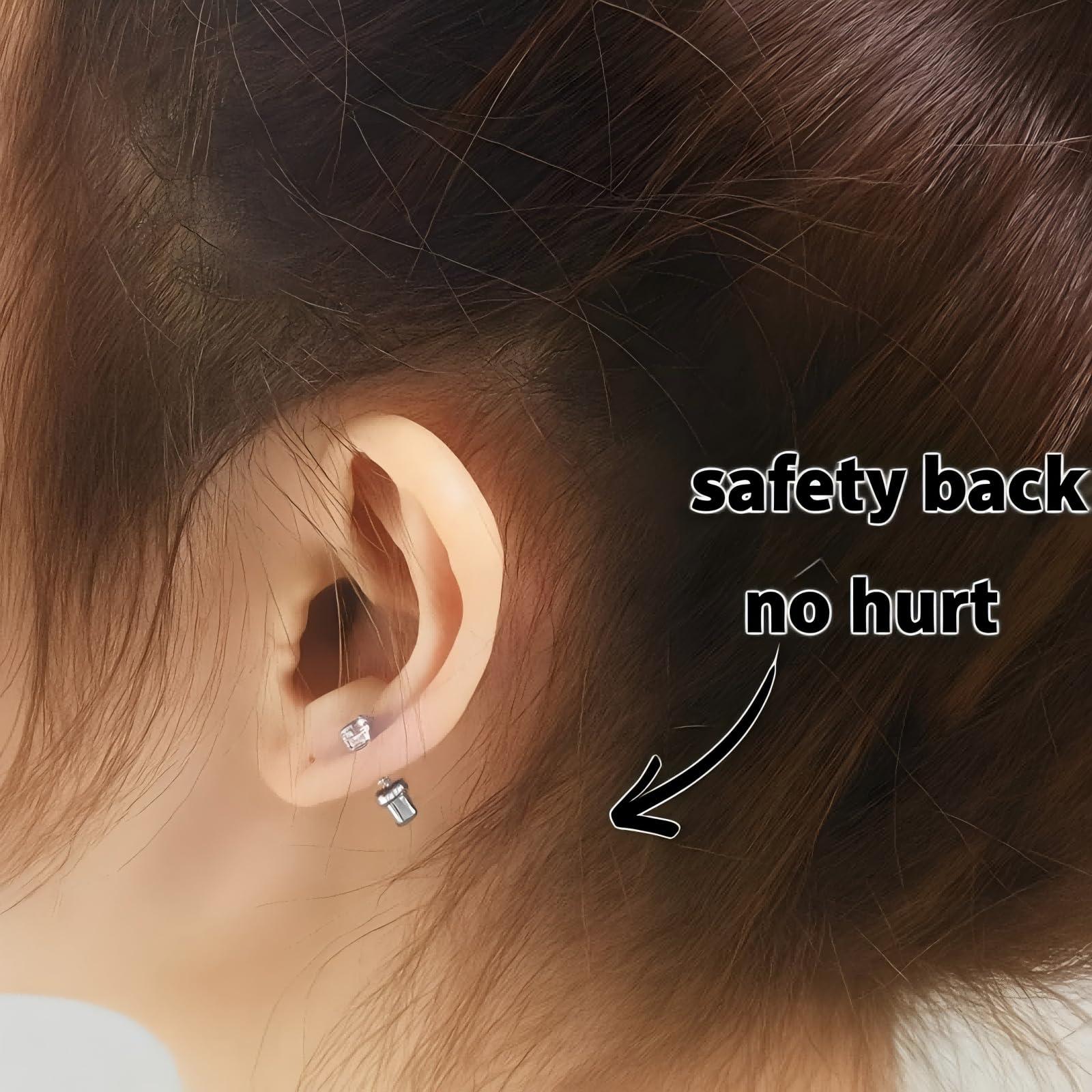 SugarTang SugarTang Ear Piercing Kit | Disposable Ear Piercing Gun Kit Made in 316L Surgical Stainless Steel with 4mm - 4prong Cubic Zirconia | At Home Self Piercing Kit with Earrings Studs