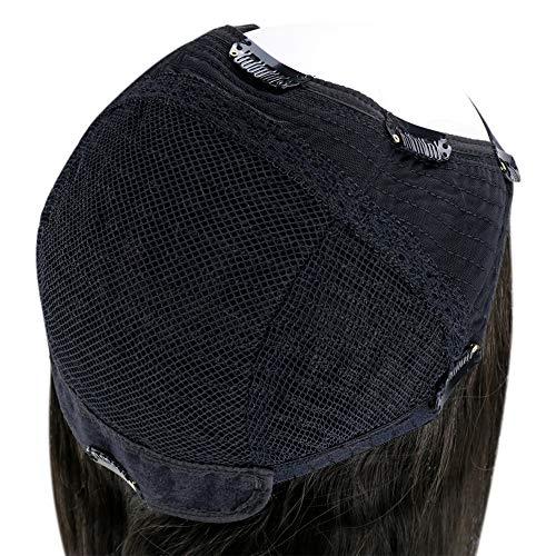 Full Shine Full Shine U Part Wigs Clips in Natural Black Half Wig Human Hair Half Wig Hair Piece U Shape Wig Real Human Hair Extensions One Piece 150Grams 20Inch