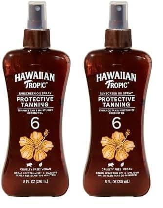 Hawaiian Tropic Hawaiian Tropic Dark Tanning Oil, Spray Pump, SPF 6 8 Oz (Packaging May Vary) (Pack of 2)