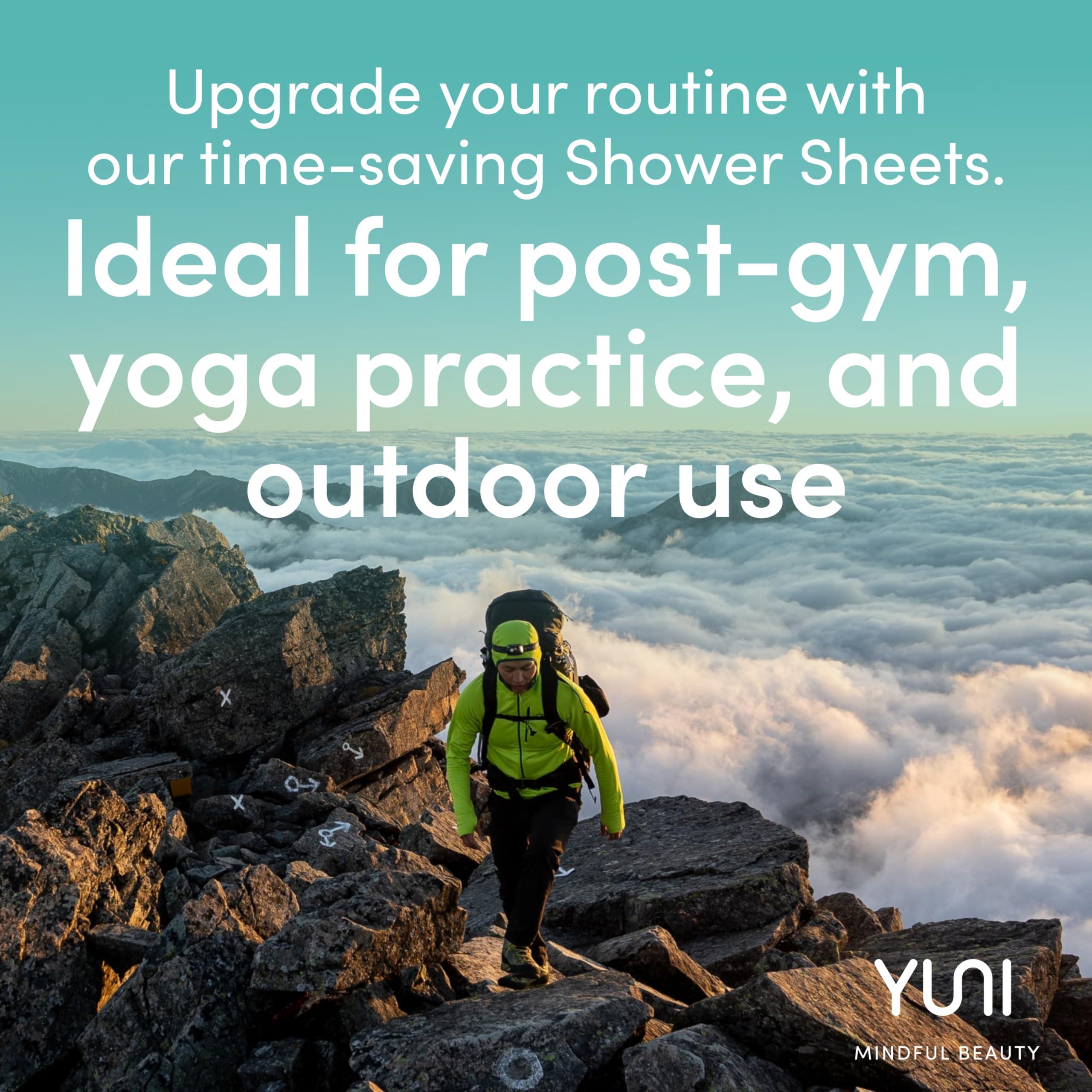 YUNI Beauty YUNI Beauty Large Body Wipes, Peppermint Citrus, 12 Count, Compostable, Biodegradable, No Rinse Body Cleanser, On-the-Go Shower Alternative