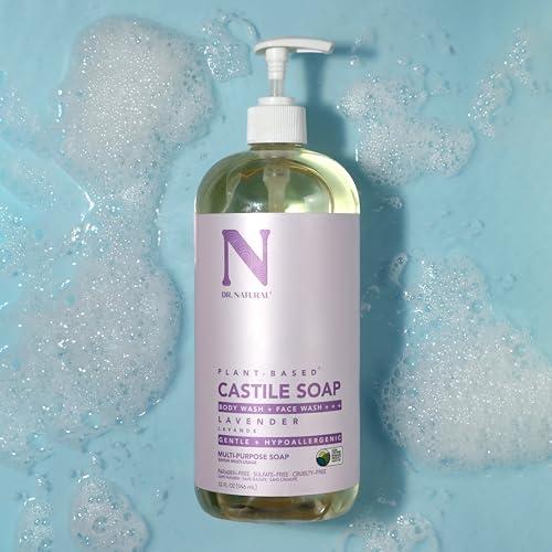 Dr. Natural Dr. Natural Castile Liquid Soap, Lavender, 32 oz - Plant-Based - Made with Organic Shea Butter - Rich in Coconut and Olive Oils - Sulfate and Paraben-Free, Cruelty-Free - Multi-Purpose Soap