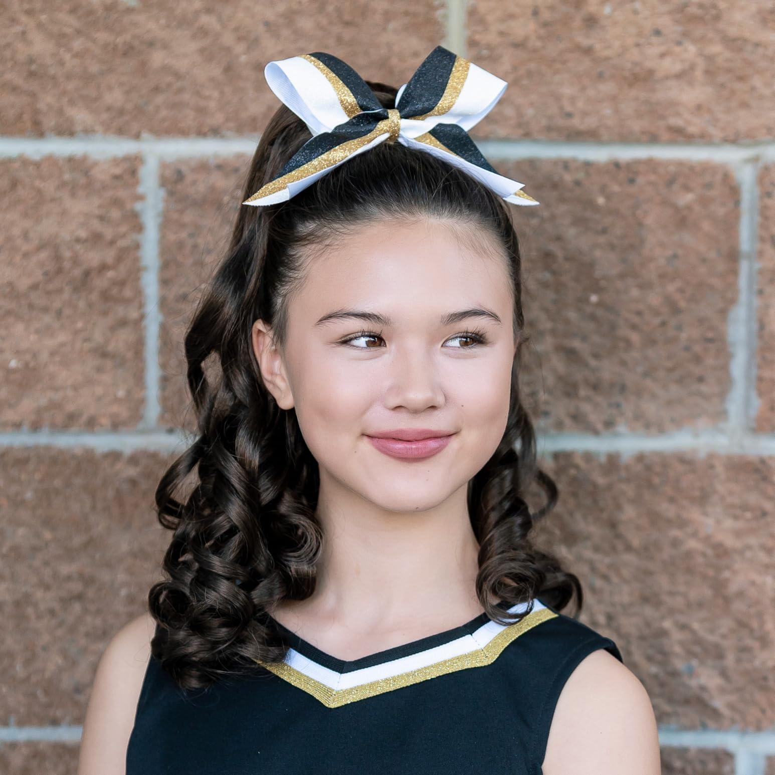 GIRLY CURLS GIRLY CURLS Cheerleader Curly Hairpiece Champ 18\" Cheer Ponytail for Girls (Chestnut)