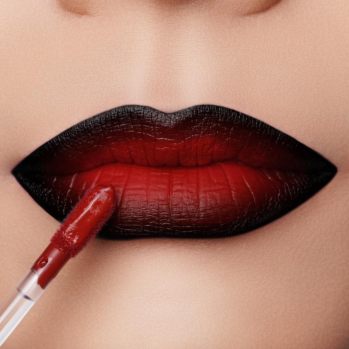 Oulac Oulac Black Lipstick for Women Halloween Makeup Matte Lipsticks, Highly Pigmented Color Lip Stain with Creamy Formula, Long Lasting, Waterproof, Vitamin E, Vegan, Cruelty-Free, M23