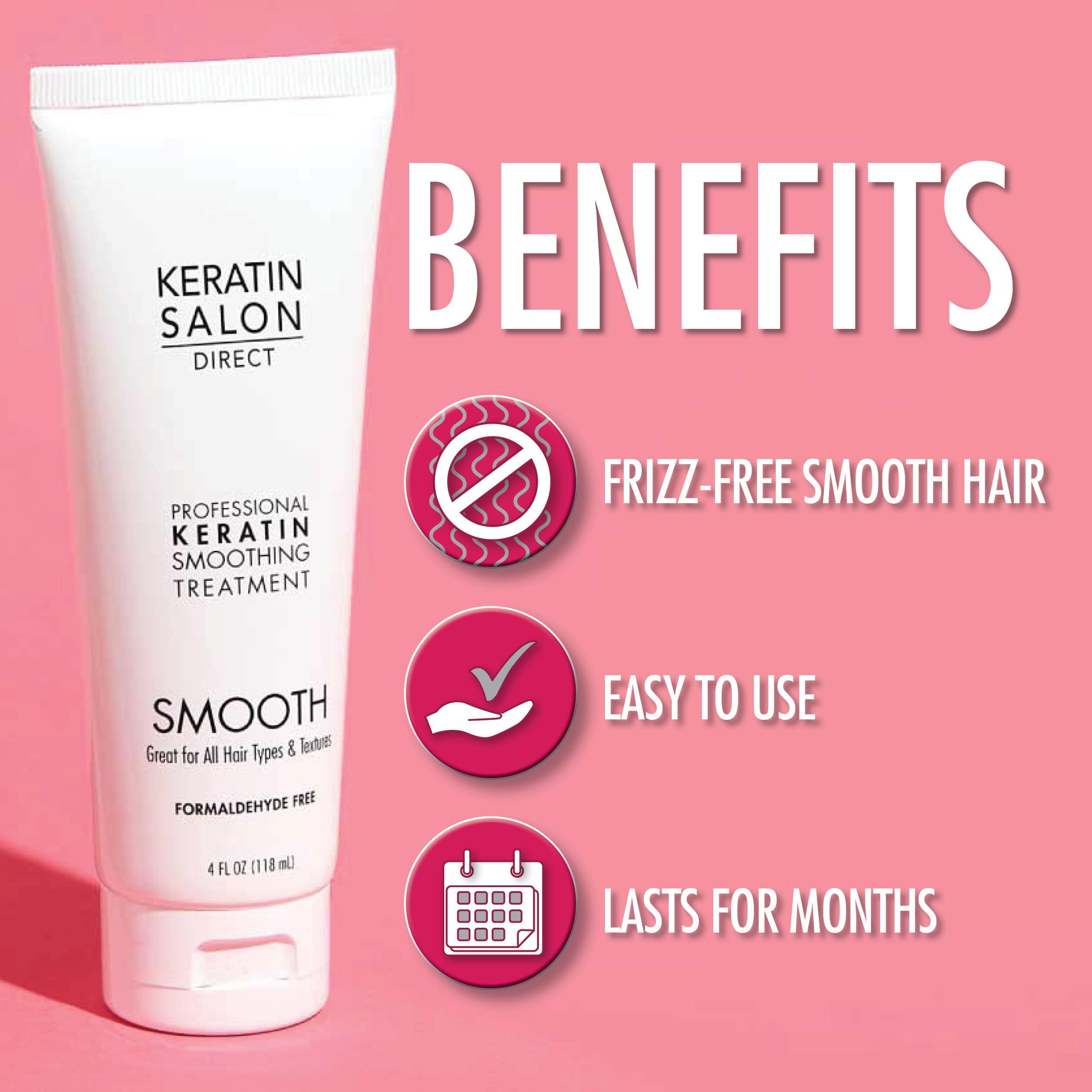 Keratin Salon Direct Keratin Salon Direct Keratin Hair Treatment, 4 oz | Frizz Control, Formaldehyde Free, Salon Quality, Smoothing Treatment, Long Lasting, Cream for All, Frizzy, Curly, Dry, Damaged Hair