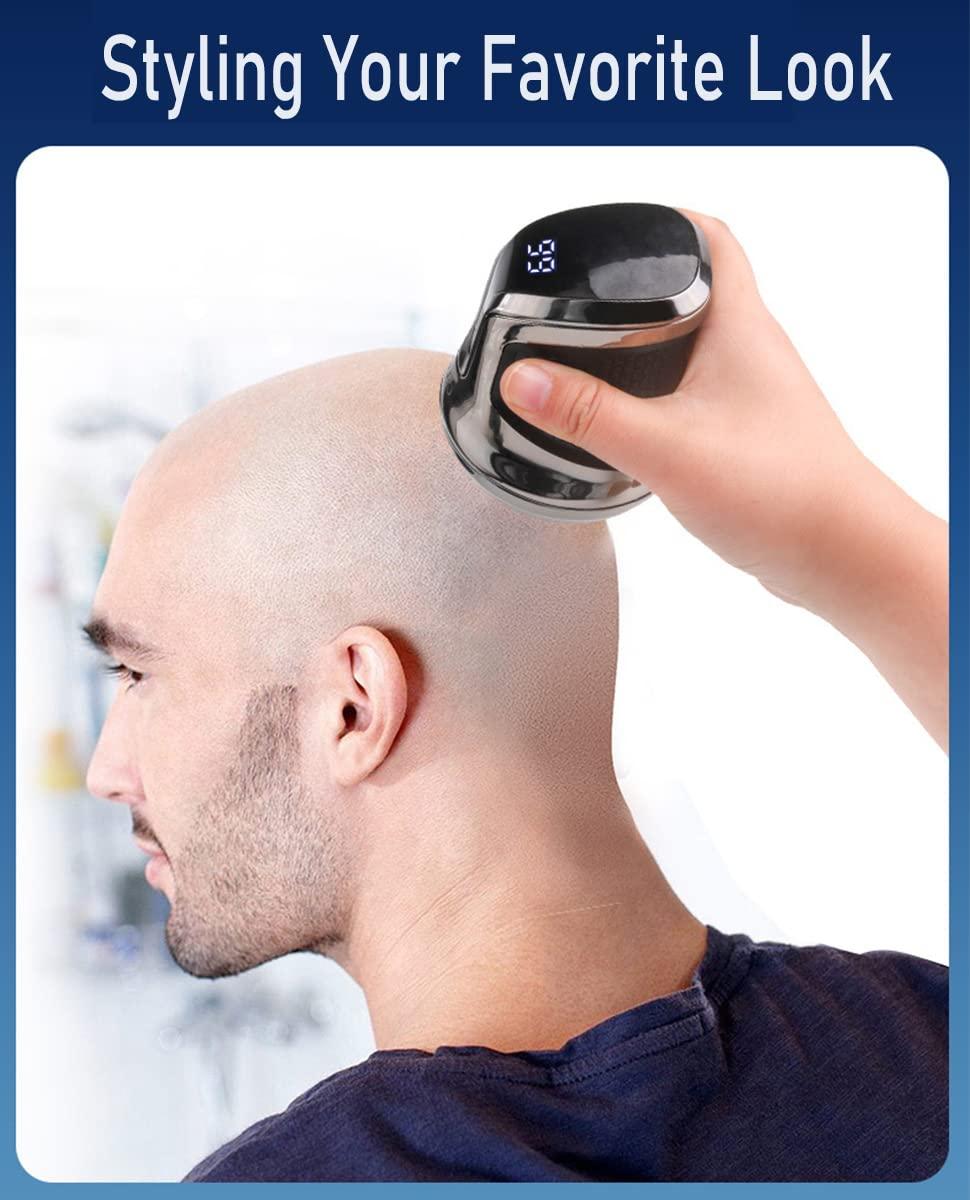 Ciyada Ciyada UFO Head Shavers for Bald Men, Mens Electric Bald Head Shaver Razors, Wet&Dry Cordless Rotary Face Hair Trimmer, Waterproof,Gold