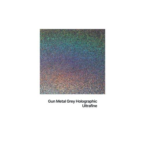 Hemway Hemway Eco Friendly Ultra Sparkle Glitter 100g / 3.5oz - Biodegradable Vegan Cosmetic Safe for Craft Face Hair Nail and Festival Makeup - Ultrafine (1/128" 0.008" 0.2mm) - Gun Metal Grey Holographic