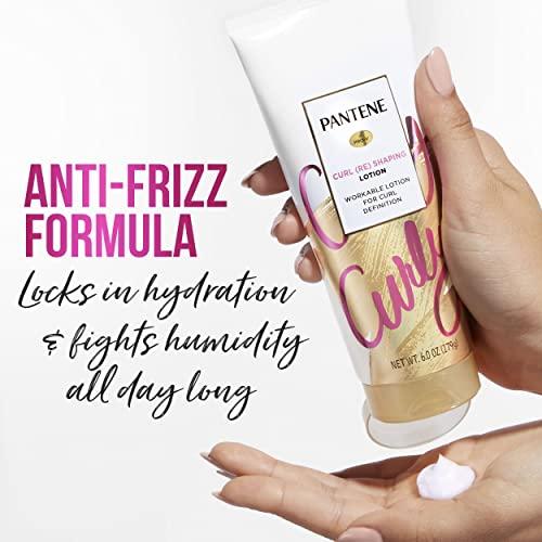 Pantene Pantene Pro-V Curl Cream Hair Lotion, Moisturizing Curl Defining Cream, Anti Frizz for Wavy or Curly Hair, with Vitamin B5, Pack of 3, 18 oz Total