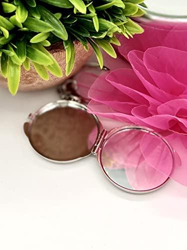 YRP YRP 12X Quinceanera Gold Compact Mirror Keychain Recuerdos de Sweet 15 Princess Party Favor