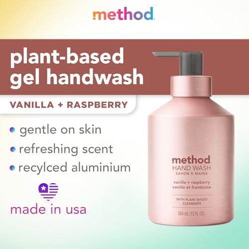 Method Method Premium Gel Hand Wash, Vanilla + Raspberry, 12 Ounce, 1 pack, Packaging May Vary