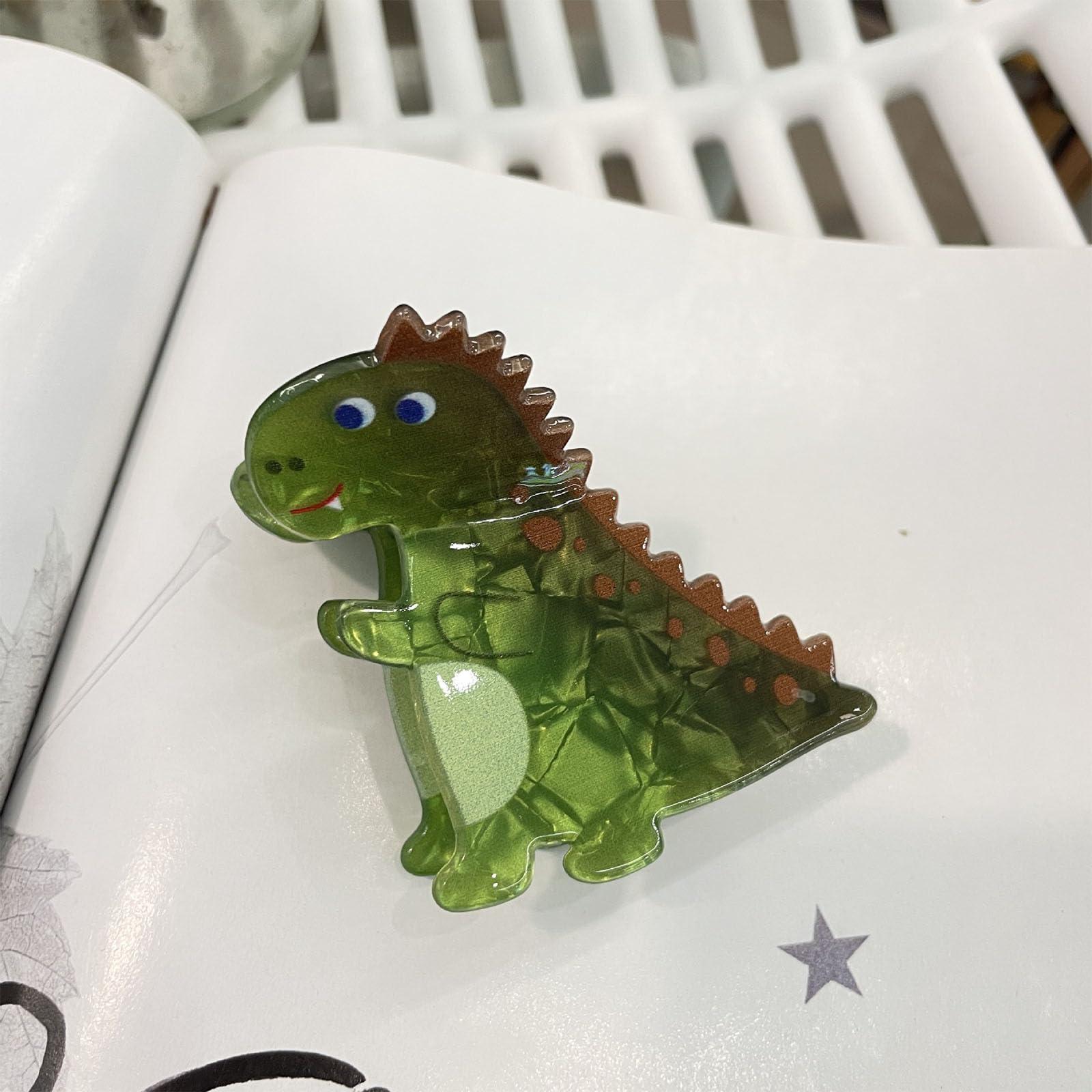 QGMZTNL Dinosaur Hair Clip - Perfect for any hair type and style - Green fun dinosaur design for everyday use and gift giving (Stegosaurus Hair Clip)