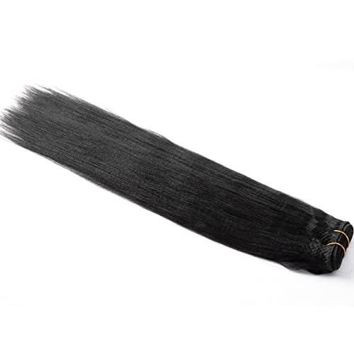 OURI OURI Hair Yaki Straight Human Hair 1 Bundle 9A 100% Unprocessed Virgin Brazilian Yaki Straight Human Hair Weaves 100g (16 Inch)